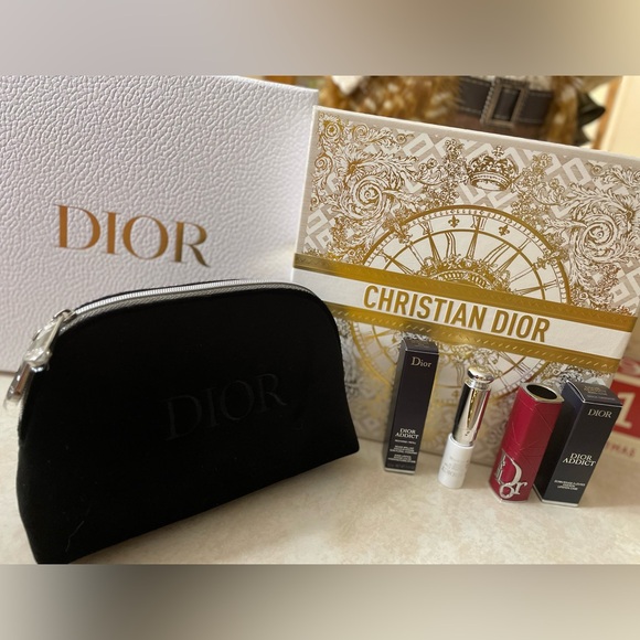 DIOR Black Pouch Lux Beauty Bundle NEW - Picture 1 of 12